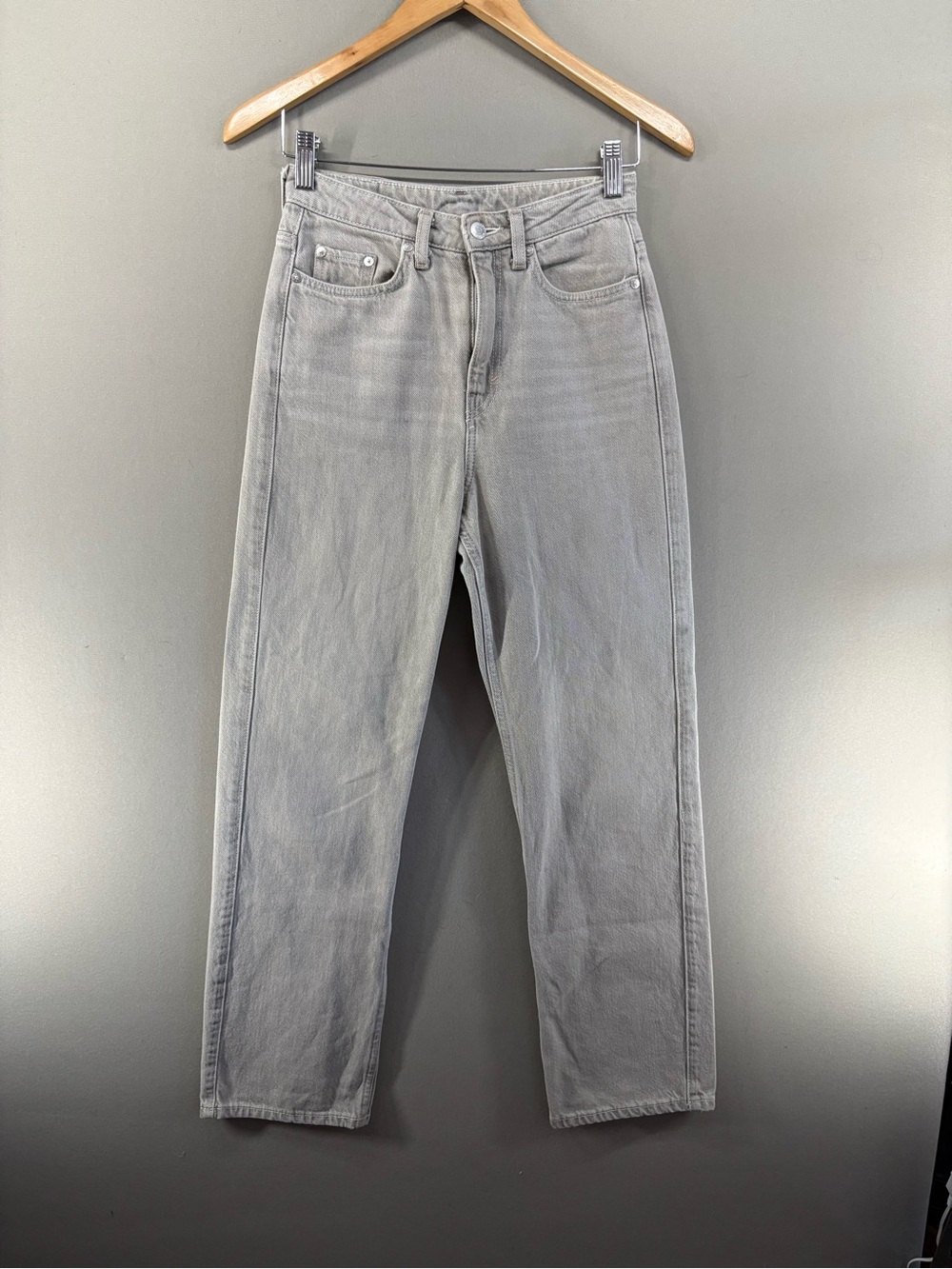 Weekday Jeans Womens 35/30 Rowe High Rise Straight Leg Beige Loose Fit Denim